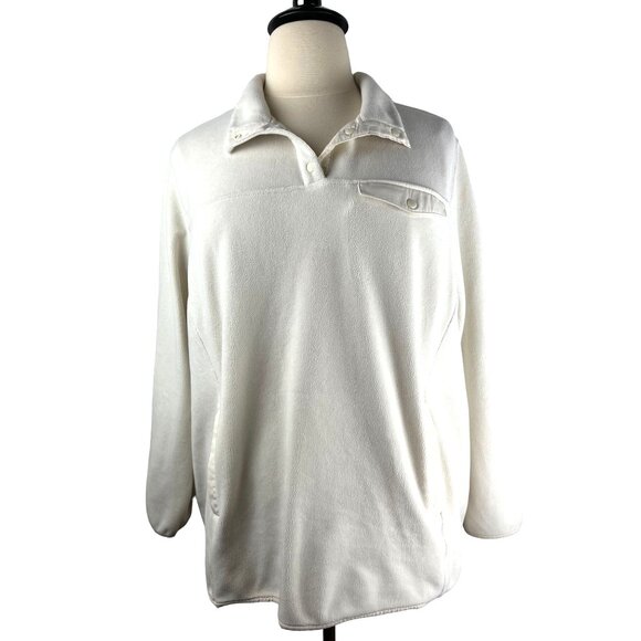 32 Degrees Women's Soft Fleece Button Snap Sweatshirt Pullover Top, Size 3X - Picture 2 of 14